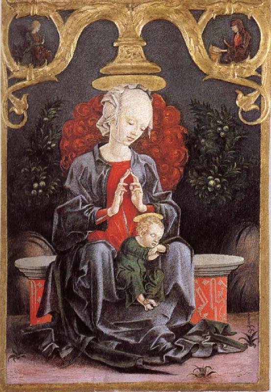 Cosimo Tura Madonna and child in a tradgard oil painting picture